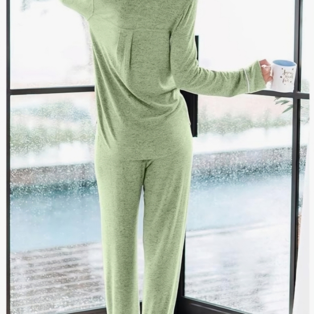 Aamikast Women's Pajama Sets Long Sleeve Button Down Sleepwear Nightwear Soft Pj - Picture 3 of 5